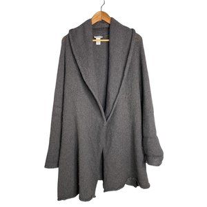 Soft Surroundings Telluride Open Front Cardigan Gray Acrylic Wool Mohair PXS-M